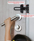 Oil Rubbed Bronze Swing Bar Door Lock Latch For Kids Safety And Home Security Reinforcement Door Guard Clamp installed on door