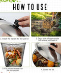 Instructions for 4 Pack Inground Worm Composters With Lids For Outdoor Use 9.1 By 9.1 By 5.9 Inches Turn Kitchen Scraps Into Rich Soil