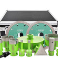 Diamond Tile Hole Saw Kit With 8 Diamond Core Bits Finger Bit Chamfer Bit Adapter And Tile Blade For Porcelain Ceramic Marble Brick Granite Drilling In 6 8 10 25 35 50 75 127 mm in case