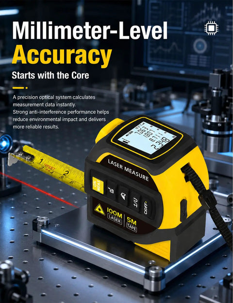 Badass 4 In 1 Laser Tape Measure Featuring Dual Axis Leveling And A Massive 328Ft Range With A Dependable 16Ft Tape Blade For Any Home Improvement Hustle