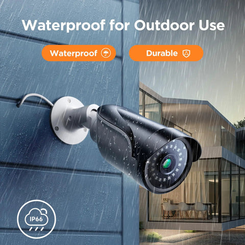1080P Long Range Bullet Security Camera Weatherproof For Indoor And Outdoor Use With Four In One OSD Switch installed outdoors
