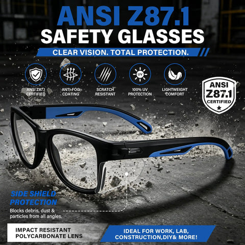 Clear Anti Fog Scratch Resistant Safety Glasses With Side Shields And Uv Protection Built For Jobsite Hustle And Shop Floor Grind Lightweight Impact Resistant Eyewear For Construction Pros