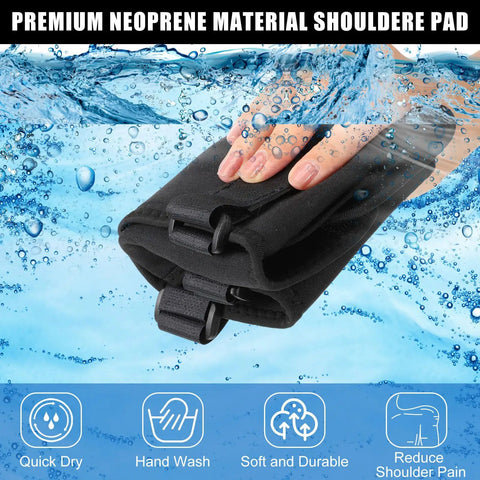 Two Pack Sousaphone Shoulder Pads Non Slip Padding With Hook And Loop Fasteners And Cleaning Cloths For Pain Relief Fatigue Reduction And All Day Comfort During Long Rehearsals And Gigs, neoprene black pad