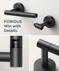 Pivoting Double Post Toilet Paper Holder Wall Mount In Matte Black Stainless Steel close-up details; rustproof design.
