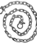 Marine Grade Stainless Steel 316 Anchor Chain One Quarter Inch By Ten Feet Includes Two Bow Shackles, corrosion resistant