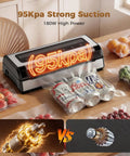 Heavy Duty Vacuum Sealer Machine With 95KPa Suction Full Auto Food Sealer Double Heat Seal System on kitchen counter