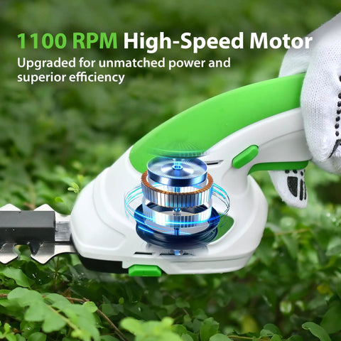 Go To 2 In 1 Grass Shear And Hedge Trimmer showing high-speed motor for small bushes and lawns trimming.