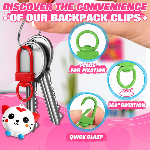 Premium Metal Lobster Clasps With Smooth Rollin Rings For Custom Keychains And Craft Supplies shown on keys with vibrant colors.