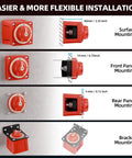 Heavy Duty 12 to 48V Battery Disconnect Switch With Mounting Bracket Waterproof Marine Isolator 300A Continuous 900A Cranking Surface Or Flush Mount Ideal For Boat RV Truck Car Solar Systems - Installation options diagram