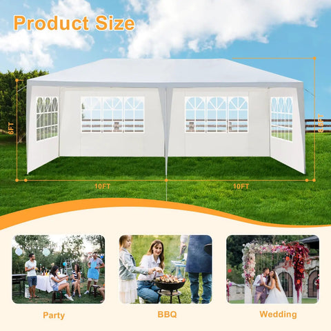 Outdoor Party Tent 10x20 Foot Canopy Gazebo With Removable Sidewalls Instant Event Tent for Catering Events Wedding Birthday
