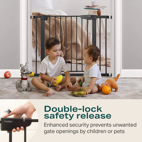 36 Inch Extra Tall Baby Gate For Stairs And Doorways Adjustable 29.7 To 40.6 Inch Wide Pressure Mounted Auto Close Gate For Dogs And Kids