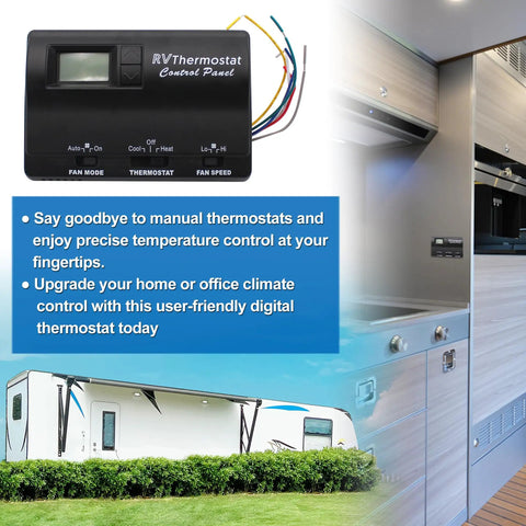 Digital Thermostat Replacement for Home Heating and Cooling, Wall Mounted T Stat With Easy Temperature Adjustment panel.