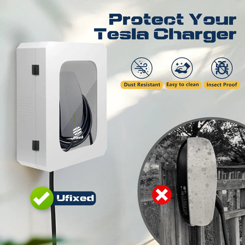 Heavy Duty Weatherproof EV Charger Enclosure Wall Box With Secure Code Lock, compact and dust-resistant for Tesla installation.