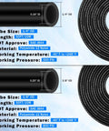 Image showing DOT air line kit with two 50 ft rolls of 1/4" and 3/8" lines for auto shop and DIY projects, including tube specifications.
