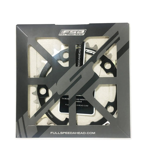 Pro Road 110X34T Chain Ring For 10 Speed Drivetrains, CNC AL7075 T6 Aluminum, Lightweight Black Silver Finish in retail packaging
