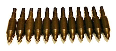 Screw In Field Points 9/32 Bullet Shape Steel 200 Grain 5/16 Inch Shaft Pack of 12