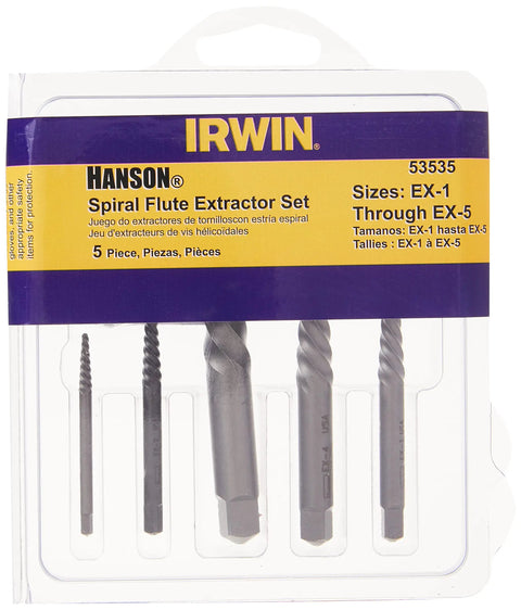 Heavy Duty Screw Extractor Set For Stripped Screws And Broken Fasteners, Spiral Left Hand Design Delivers Deep Bite, 5 Piece Set