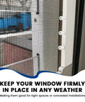12 Pack Window Screen Plunger Latch Set With Aluminum Pins Springs And White Caps installed on a window frame for tight fit.
