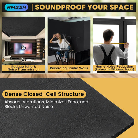 Soundproofing with Beefy Neoprene Sponge Foam Sheet Quarter Inch Thick By Twelve Inch Wide By Fifty Four Inch Long Four Point Five Sqft