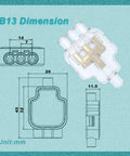 Rugged Waterproof Wire Connectors Plug And Play Insert IP68 Moisture Guard Weatherproof Single Core Cable Junction Box dimensions
