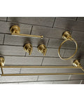 Concord 5 Piece Bathroom Accessory Set In Brushed Nickel For Wall Mount with towel bar, towel ring, paper holder, robe hooks.