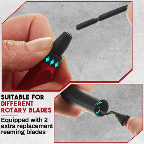 Beast Copper Pipe Cutter Set deburring tool with extra blades shown in use