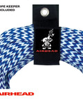 Coiled blue and white 75 Foot Water Ski Rope With Tractor Grip Handle, showing rope keeper with Airhead branding.
