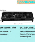 Quiet 120Mm Router Cooling Fan Keeps Your Network Setup Chillin Smooth With Direct Usb Powered Thermal Dissipation For Servers Workstations And Rack Mounts, 360mm x 120mm x 50mm.