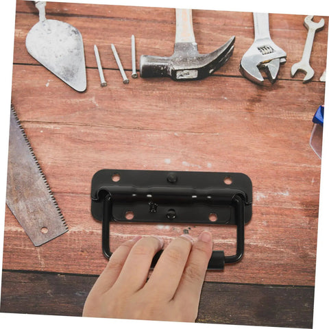 Heavy Duty Stainless Steel Spring Folding Chest Handle For Toolbox Replacement Featuring A Heck Of A Grip And Awesome Quick Setup In Premium Classic Matte Black