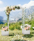 Durable Fir Wood Garden Arbor With Planter Boxes And Trellis For Climbing Plants Veggies And Herbs White Outdoor Archway