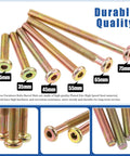 Assorted bolts from 253 Piece M6 Hex Socket Cap Screws Hardware Kit For Baby Cribs And Furniture showing various lengths from 25mm to 75mm.