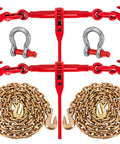 Heavy Duty Chain Binders And Tie Down Chains 3/8 To 1/2 Inch 10 Foot Length With G70 Hooks Ratchet Load Binders set