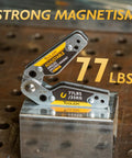 Beefy Adjustable Angle Welding Magnet 20 To 200 Degrees With 77 Lb Magnetic Pull on metal surface