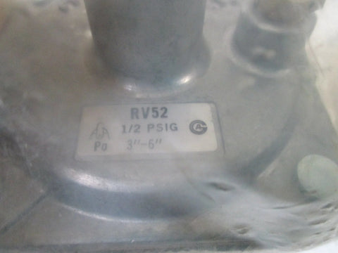 MAXITROL RV52 gas regulator close-up showing 1/2 PSIG on a metal body