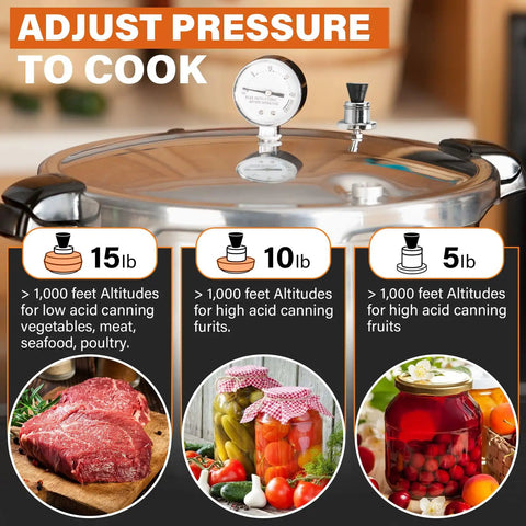 3-Piece Pressure Regulator Kit With Vent Pipe Replacement For Pressure Canners, 15, 10, 5 lb weights with canning guide