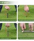 Stainless Steel Soil Probe With 12 Inch Length And T Handle Includes Two Bags Pro Grade Lawn And Garden Sampler Kit steps