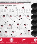 Heavy Duty 121 Piece Pegboard Hook Set With Chrome Metal Hooks Durable Pegboard Organizer Kit For Garage Or Shop Includes Pegboard Bins And Tool Utility Hooks For Easy Clutter Free Storage, showing assortment of hooks and bins.
