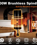 500W Brushless Spindle on Beefy Desktop CNC Router Machine designed for marathon engraving and milling projects.