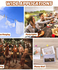 All In One Outdoor String Light Hanging Kit With 300 Ft Nylon Coated Stainless Steel Cable And Essential Accessories For Patio Backyard And Camping Lights Guide Wire System used for various applications including party lighting and clothes hanging.