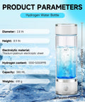 Hydrogen Water Bottle Generator Portable Rechargeable Glass Bottle With Spe Pem Technology Delivers 4100 PPB Pure Hydrogen