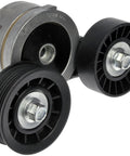 Heavy Duty Accessory Drive Belt Tensioner Assembly with multiple pulleys, designed for smooth engine operation and easy installation.