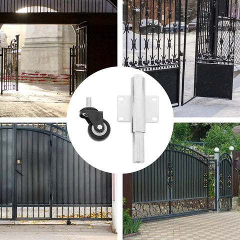 Top Shelf Premium Heavy Duty Gate Wheels With Spring Loaded Shock Absorption And Adjustable Height Casters For Smooth Rolling Metal Yard Gates Quick Install with gates and wheels.