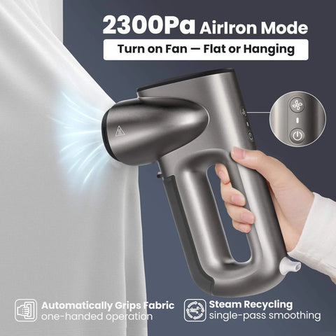 Magic 1 Vacuum Steamer For Clothes With 2300Pa Fabric Grip One Handed Operation in use on fabric