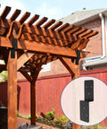 8 Pack 3x5 Z Brackets Post To Beam Support Heavy Duty Carbon Steel Double Angle Channel Bracket installed on pergola
