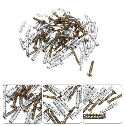 Heavy Duty Drywall Anchors And Screws Kit With Rust Proof Steel Expansion Anchors For Secure Wall Mounts 40 Sets