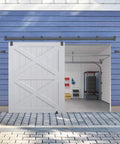Weatherproof 10Ft Sliding Barn Door Hardware Kit Heavy Duty Track System for Indoor and Exterior Use Galvanized Steel