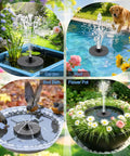 Dope Solar Powered Glass Fountain Pump with 2000mAh Battery for gardens, pools, bird baths, and flower pots, 3-level water height.