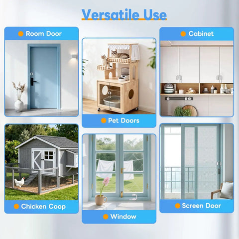Various uses of Patio Sliding Door Loop Lock Two And Three Eighths Inch U Shaped Loop Latch for doors, cabinets, and windows.