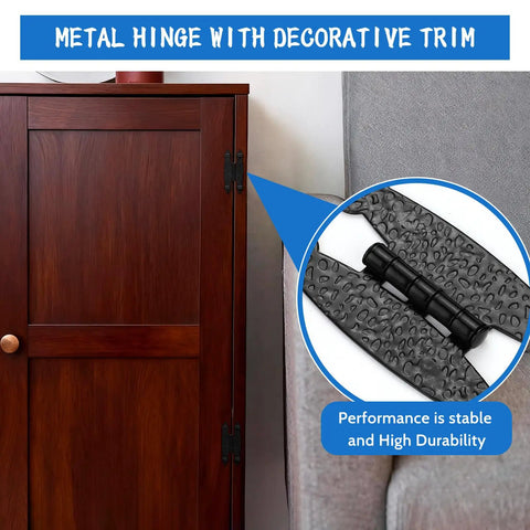 Bulk 30 Pack Dope 3.5 Inch Black Antique Butterfly H Shaped Hinges With Hammered Texture on wooden cabinet