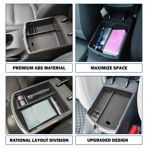 Center Console Organizer Tray For Hyundai Kona 2018 2019 2020 2021 2022 2023 Not For Kona EV Armrest Insert With ABS Dividers